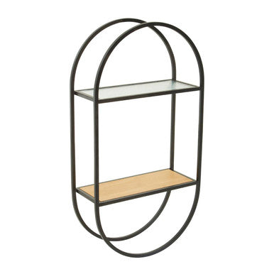 Mataram 2 Tier Wall Shelf Black