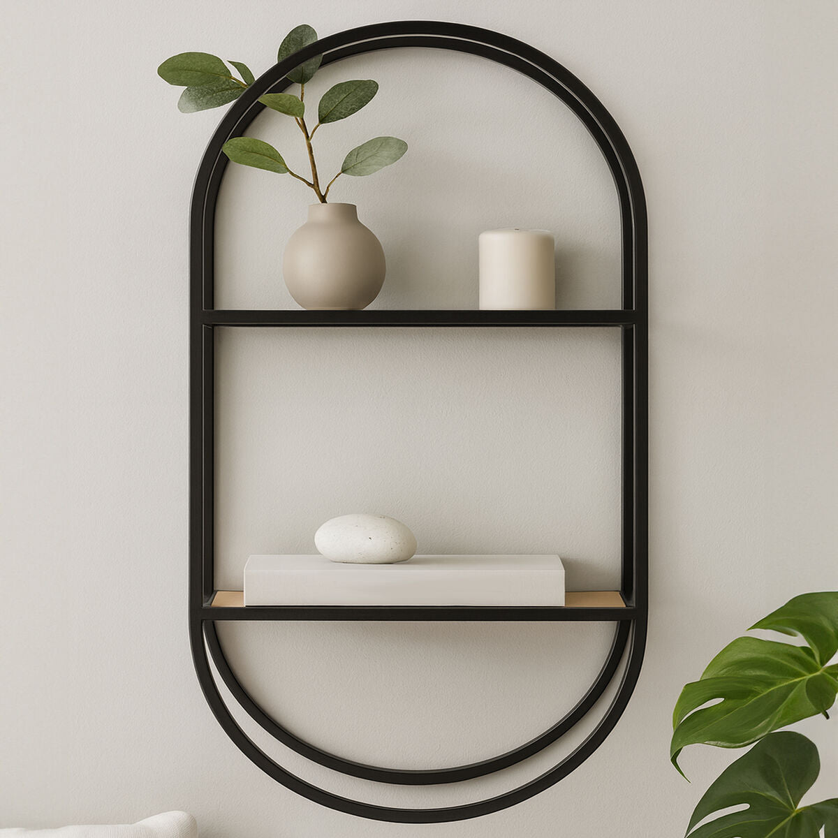 Mataram 2 Tier Wall Shelf Black
