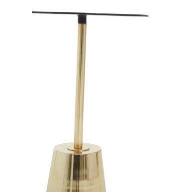 Black Marble Top Side Table With Luxe Gold Metal Base, Avola
