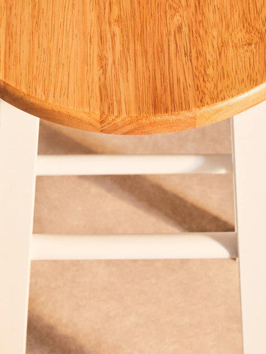 Chester White & Natural Wooden Kitchen Or Bar Stool