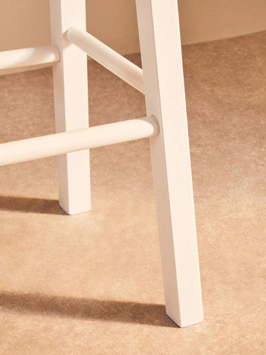 Chester White & Natural Wooden Kitchen Or Bar Stool