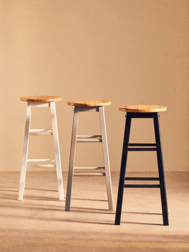 Chester White & Natural Wooden Kitchen Or Bar Stool
