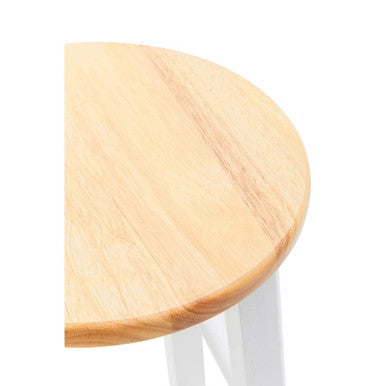 Chester White & Natural Wooden Kitchen Or Bar Stool