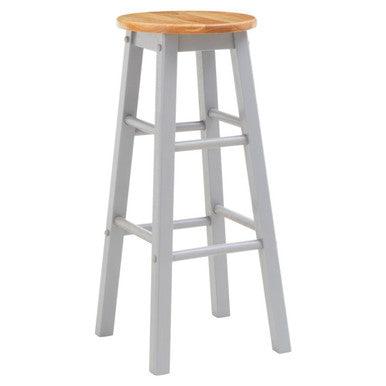 Chester Natural & Grey Wood Bar Or Kitchen Stool