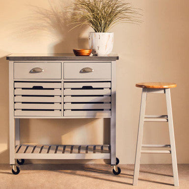 Chester Natural & Grey Wood Bar Or Kitchen Stool