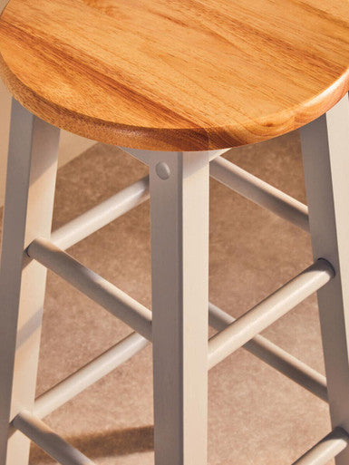 Chester Natural & Grey Wood Bar Or Kitchen Stool