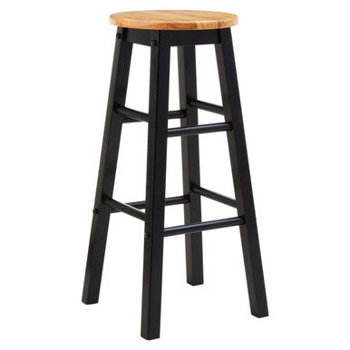 Chester Black & Natural Wood Kitchen Or Bar Stool