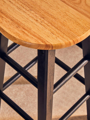 Chester Black & Natural Wood Kitchen Or Bar Stool