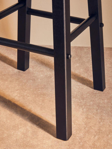 Chester Black & Natural Wood Kitchen Or Bar Stool