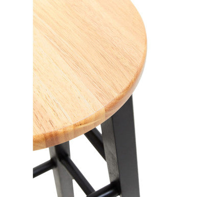 Chester Black & Natural Wood Kitchen Or Bar Stool