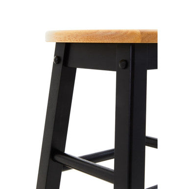 Chester Black & Natural Wood Kitchen Or Bar Stool