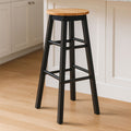 Chester Black & Natural Wood Kitchen Or Bar Stool