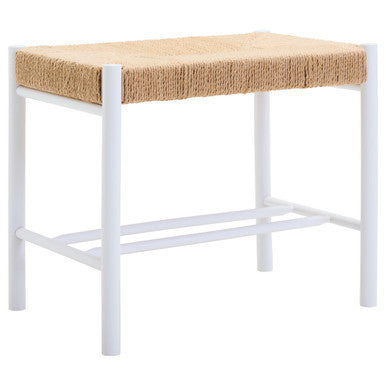Bandar Small Natural Rope & White Wood Bench
