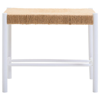 Bandar Small Natural Rope & White Wood Bench