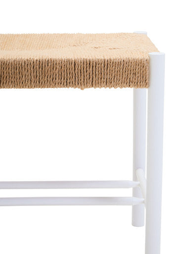 Bandar Small Natural Rope & White Wood Bench