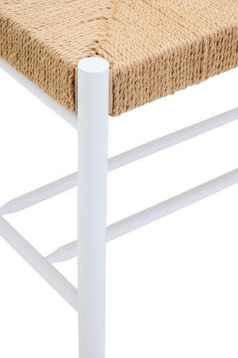 Bandar Small Natural Rope & White Wood Bench