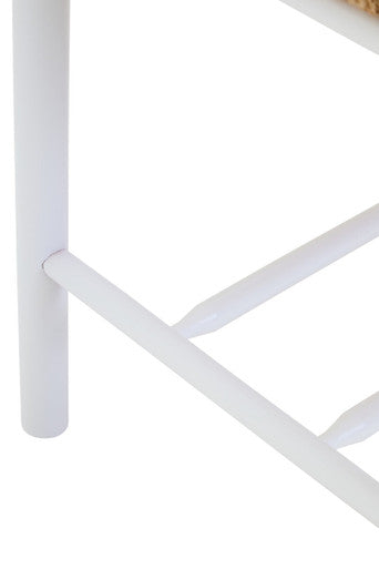 Bandar Small Natural Rope & White Wood Bench