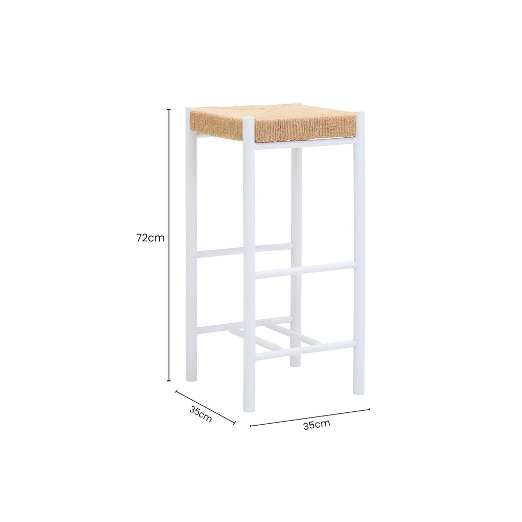 Bandar Natural Rope & White Bar Stool