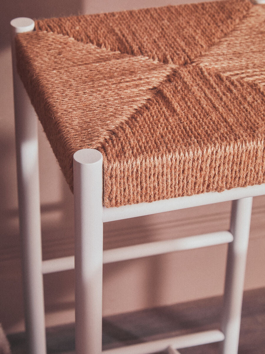 Bandar Natural Rope & White Bar Stool
