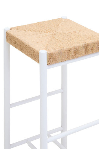 Bandar Natural Rope & White Bar Stool
