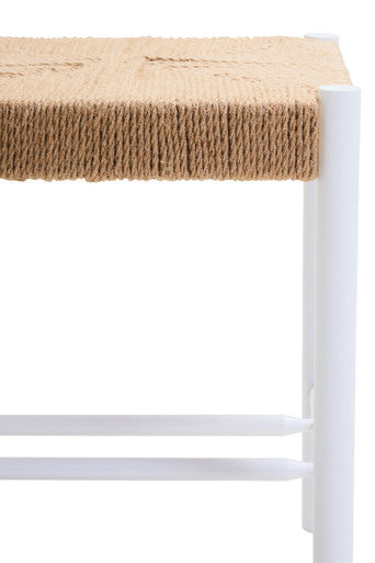 Bandar Natural Rope & White Wood Stool
