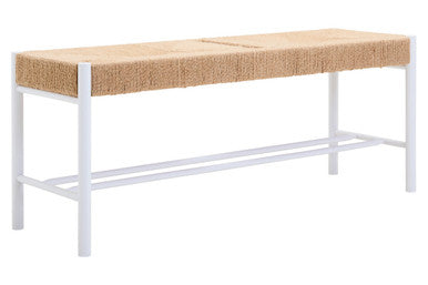 Bandar Large Natural Rope & White Wood Bench