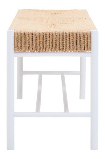 Bandar Large Natural Rope & White Wood Bench