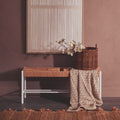 Bandar Large Natural Rope & White Wood Bench