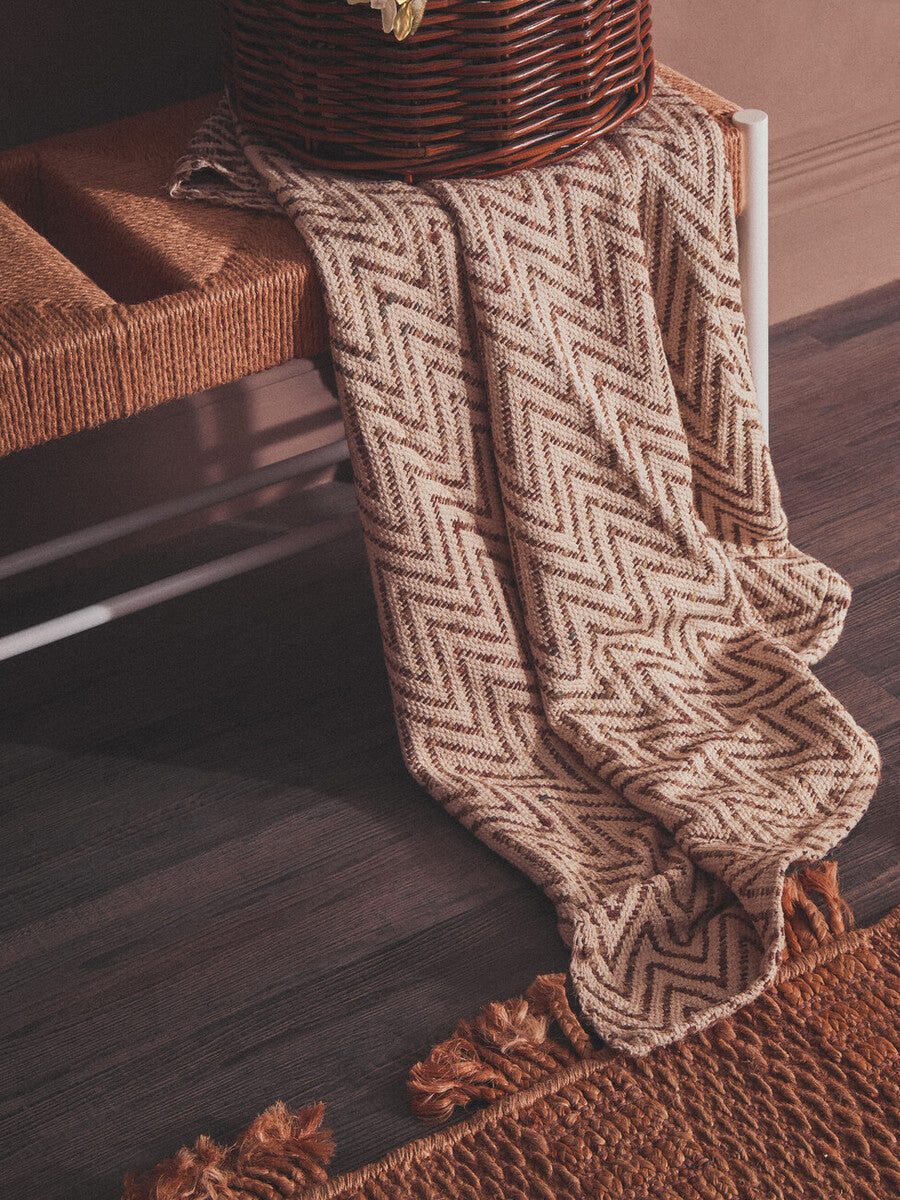 Bandar Large Natural Rope & White Wood Bench