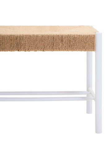 Bandar Large Natural Rope & White Wood Bench