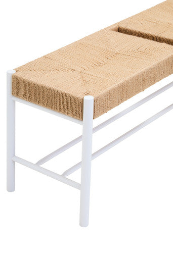 Bandar Large Natural Rope & White Wood Bench
