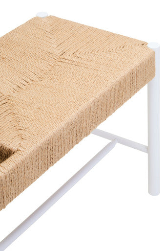 Bandar Large Natural Rope & White Wood Bench