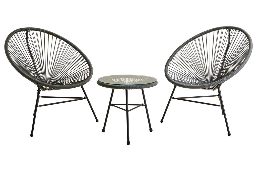 Miami Grey 3 Piece Rattan Garden Patio Set