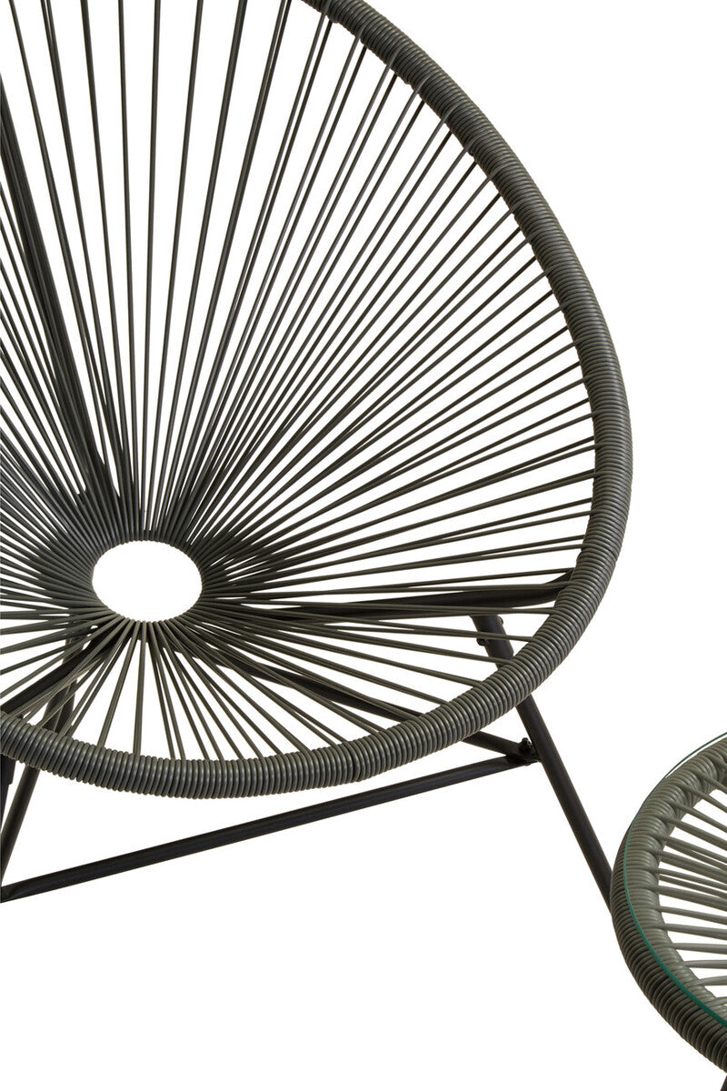 Miami Grey 3 Piece Rattan Garden Patio Set