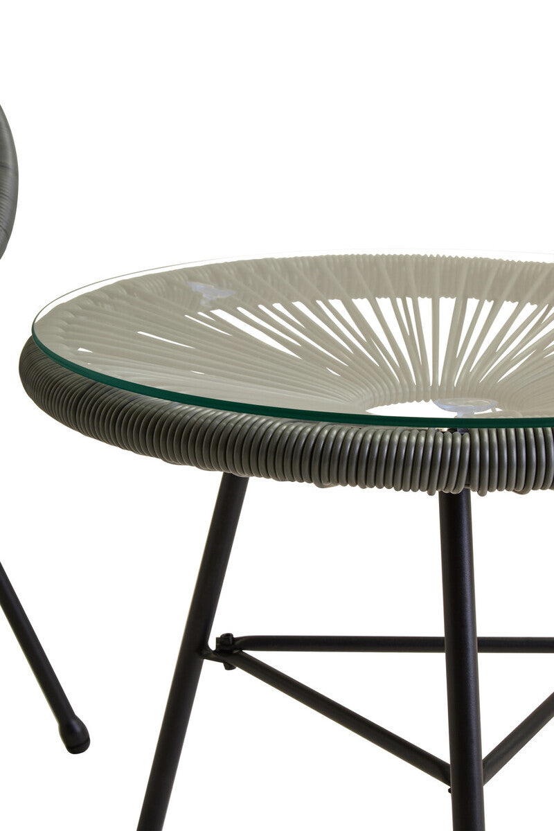 Miami Grey 3 Piece Rattan Garden Patio Set