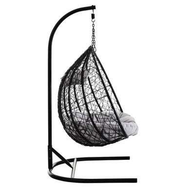 Goa Black Rattan Double Hanging Chair