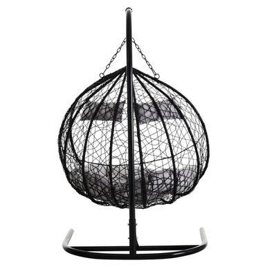 Goa Black Rattan Double Hanging Chair