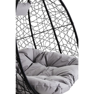 Goa Black Rattan Double Hanging Chair