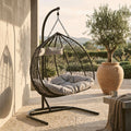Goa Black Rattan Double Hanging Chair