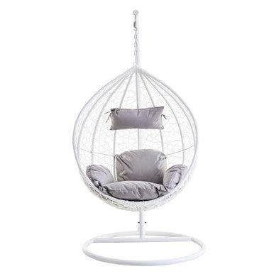 Goa White Rattan Hanging Chair