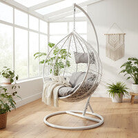 Goa White Rattan Hanging Chair