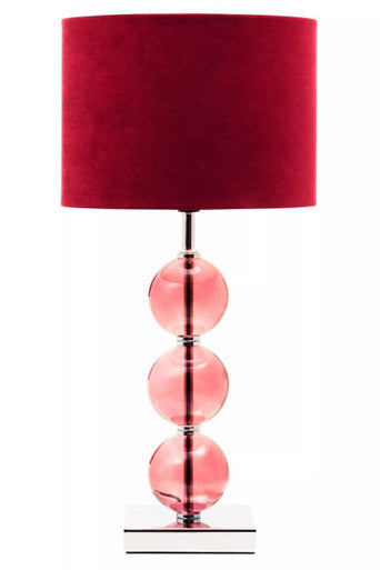 Mistro Burgundy Suede Shade Table Lamp
