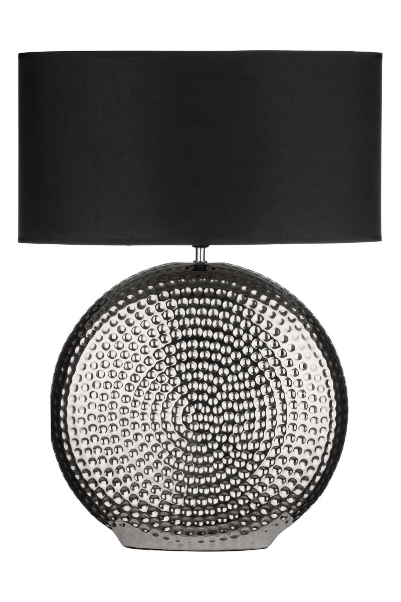 Evette Small Hammered Chrome Table Lamp