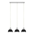 Jasper Black Shade & Chrome Pendant Light