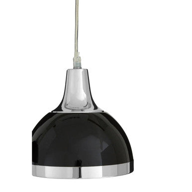Jasper Black Shade & Chrome Pendant Light