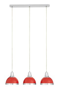 Jasper Red Shade & Chrome Pendant Light