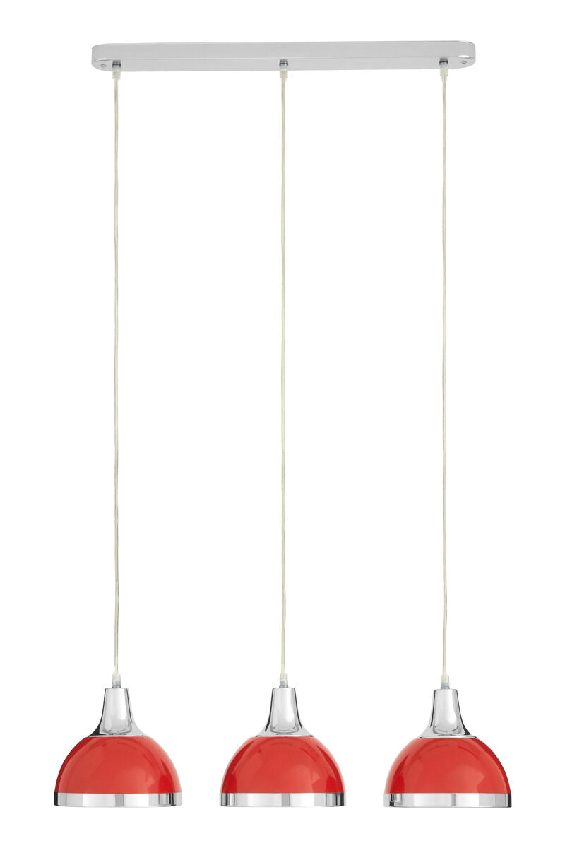 Jasper Red Shade & Chrome Pendant Light