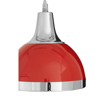 Jasper Red Shade & Chrome Pendant Light