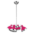 Jasper Hot Pink & Chrome 4 Shade Pendant Light