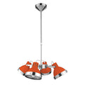Jasper Orange Shade & Chrome 4 Shad Pendant Light